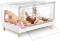Hamster Cage & Guinea Pig Cages, Acrylic Cage for Small Animal Pets, Large Transparent Gerbil Cage and Habitats, Hedgehog, Dwarf Hamster, Rat, Mouse - size: 27.5"L x 17.0"W x 13.4"H