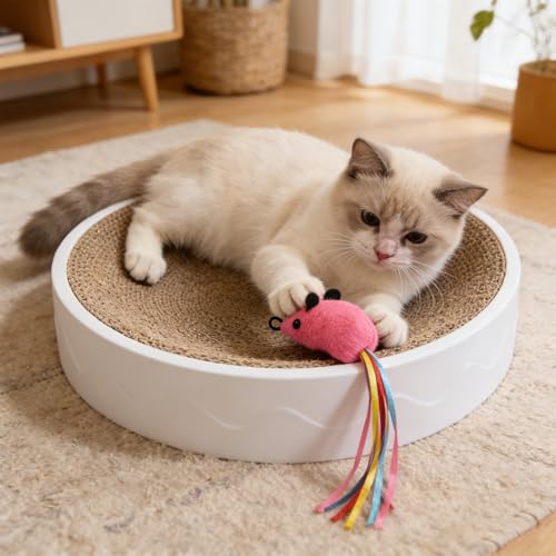 6 Pcs Cat Toys Catnip Interactive Fish and Mice Catnip Toys Plush Filled Pink Cats Toy Accessories with Ribbons for Indoor Cats Play&Chew Exercise with 6 Pcs Cat Springs - color: Fish&Mice