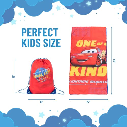 Jay Franco Disney Pixar Cars One of A Kind Slumber Sack - Cozy & Warm Kids Lightweight Slumber Bag/Sleeping Bag - Featuring Lighting McQueen - color: Red - Cars