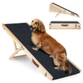 Folding Dog Ramp Safety, Wooden Adjustable Height Pet Ramps, Potable Dog Steps with Non-Slip Traction Mat, Dog Step for Bed, Dogs Stairs for SUV Car, Couch, Safe, Height Bed - size: 55.12 Inch Long