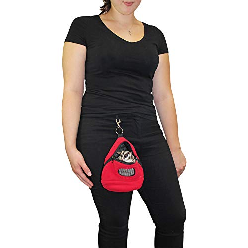 Kucci Carry Pouch - Fleece Travel Bonding Carrier Bag - for Sugar Gliders, Squirrels, Marmosets, Hamsters, Rodents, Rats, Reptiles & Other Small Pets (Regular) - size: 5.0"L x 4.0"W x 5.0"H