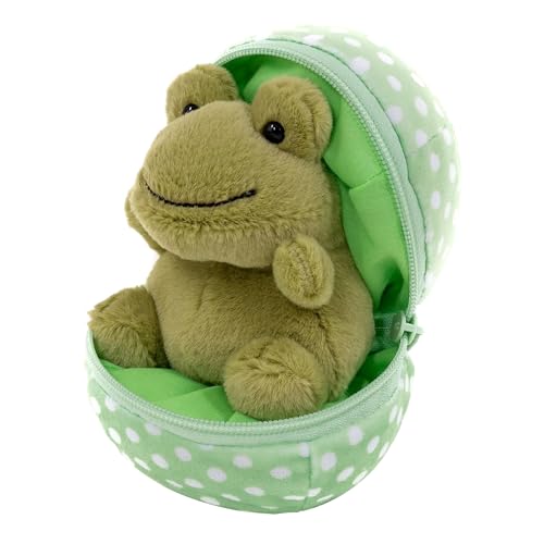 Easter Stuffed Animal - 6 inch - Surprise Zip up Egg Hideaway Springtime Inspired Plush Toy Gift for Kids, Boys and Girls - Easter Mother's Day Birthday (New Frog Egg) - color: New Frog Egg
