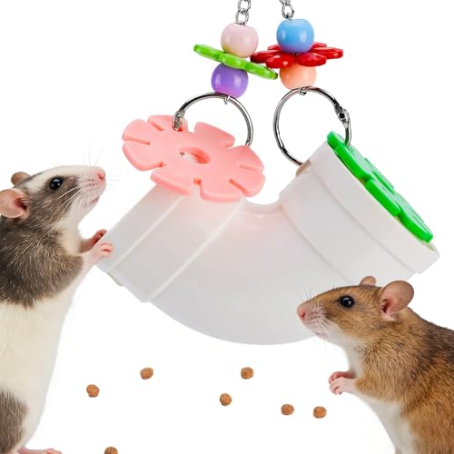 AOWPFVV Rat Enrichment Toys,Hanging Rat Foraging Toy for Cage Accessories | Slow Feeder Fancy Cage Puzzle Toy for Rats & Mice&Birds,Boredom Breaker and Keep Teeth Health