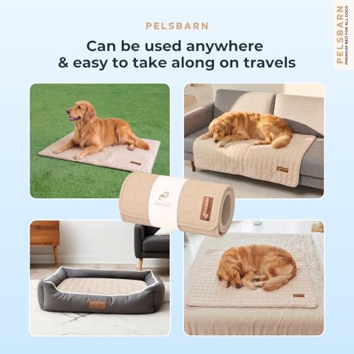 Dog Cooling Mat, Ice Silk Self-Cooling Pad, Light Beige, XL - color: Light Beige, size: Extra Large