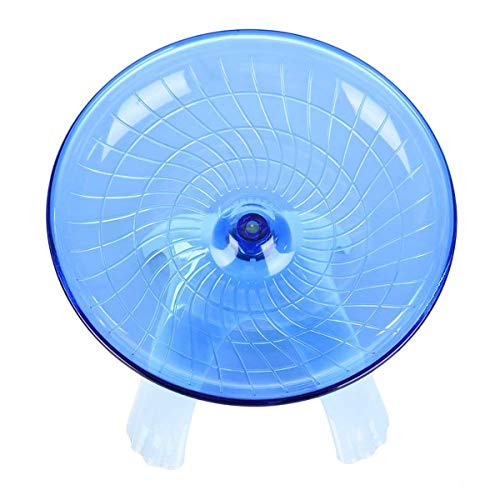 Hamster House Wood Bridge Climb Kit and Exercise Wheel Jogging Running Silent Spinner Flying Saucer Pet Syrian Rat Gerbil Guinea Pig Chipmunk Mouse Parakeet Small Animals - color: blue