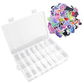 OALCQ Plastic Organizer Box, 100 PCS Cute Cat Stickers, 24 Grid Storage Container for Beads & Craft, Clear Tackle Case for Jewelry Making, Sewing, Bolts, Accessories - style: cat