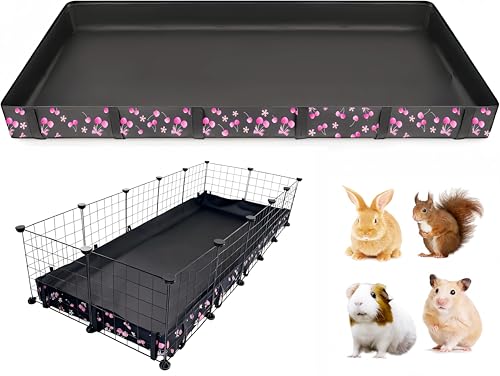 DZWLKJ Waterproof Guinea Pig Cage Liner,Washable Tarp Bottom Base,Cherry Graphic,28"x70", Reusable for Rabbit, Chinchilla, Hedgehog, Ferret & Other Small Animals. - size: 28.0"L x 70.0"W x 4.0"H