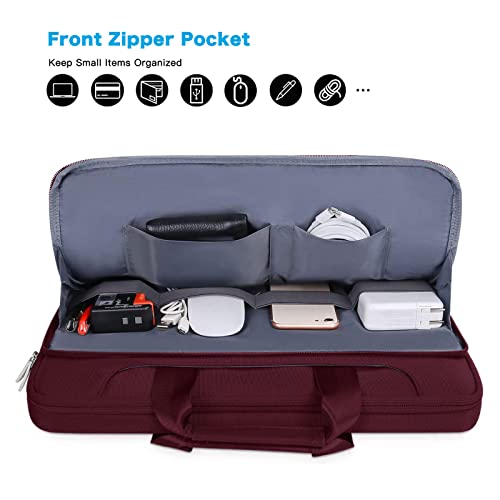 MOSISO 360 Protective Laptop Bag 15.6 inch, 15-16 inch Computer Bag | Compatible with MacBook Air 15 inch/Pro 16 inch, HP,Dell,Lenovo,Asus, Laptop Carrying Case with Strap&Handl, Wine Red - color: Wine Red, size: 16 inch