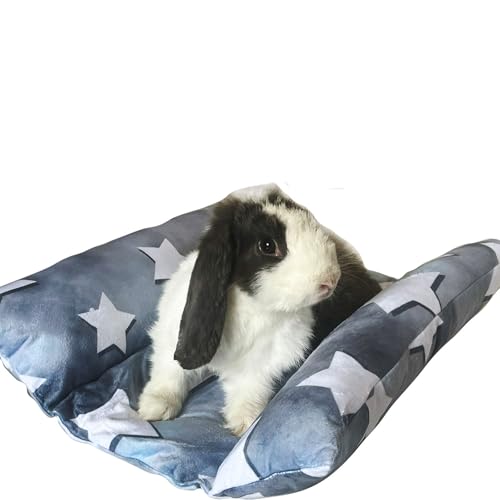 16.5 X 18in Removable and Washable Soft Rabbit Bed, Thickened and Softer Bunny Bed, Double-Sided Plush Rabbit Beds,Rabbits Concave Bed,Small Beds for Animals Indoor,Gray - color: Gray