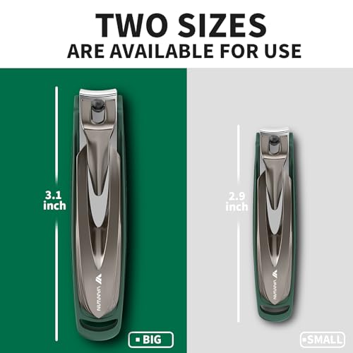 Nail Clippers for Men with Catcher, 2-Pack Large & Small Anti-Splash Nail Clippers for Fingernails & Toenails, Sharp Stainless Steel Heavy-Duty Self-Collecting Nail Cutter for Men Women - style: Big & Small