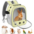DBNESS Guinea Pig Carrier Backpack, Portable Rabbit Travel Carring Bag for Pet Bunny Chinchilla Bearded Dragon Hamster Parrot Outgoing Pouch Case with Water Bottle Holder & Detachable Pad (Khaki)