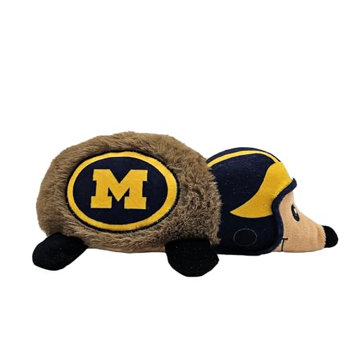 NCAA Michigan Wolverines Plush Hedgehog Toy for Dogs & Cats, Cool Soft Pet Toy for Fun and Interactive Play, Dog Chew Toy with Squeaker, Licensed Hot Pet Toy - color: Michigan Wolverines