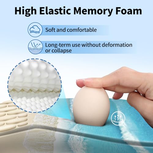 YIWEI Ergonomic Mouse Pad with Wrist Rest for Carpal Tunnel Pain Relief | Memory Foam Wrist Support,Non-Slip Rubber Base, Keyboard Computer Mousepad,Lycra Cloth Surface,Gaming Home Office - color: Beach-1