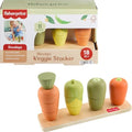 Fisher-Price Wood Toddler Toy Veggie Stacker, Tiny Garden Wooden Sorting & Stacking Activity for Preschool Kids Ages 18+ Months - style: Veggies