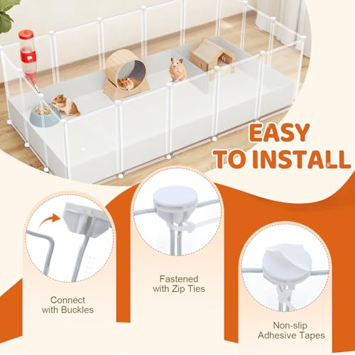 14 Pcs 16.5" H Small Animal Playpen, Indoor Puppy Playpen for Rabbits | Clear Transparent DIY Playpen Panels, 16.5" Tall Anti-Jump Height To Keep Rabbits, Kittens, Chicks And Hamsters Inside - style: 14 Panels