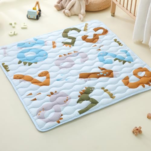 Viviland Baby Mats for Floor, 50x50 Inch Playpen Mat, Thick Playmat for Baby and Toddlers Infants, Non-Slip & Machine Washable, Blue Numbers - color: Blue Numbers, size: 50" X 50"