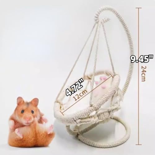 Hamster Hammock Swing Bed House Hanging Hammock Woven Swing Hamster Toys for Pets Small Animal Sugar Glider Cage Accessories