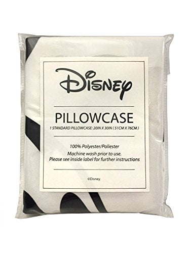 Disney Mickey Mouse Jersey Cartoon Kids Pillowcase Reversible, White | 20 x 30 Inches, Official Product, Soft Microfiber, Double-Sided, Standard Size, Machine Washable, Kids Gift - color: White - Mickey Mouse