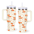 momocici 40oz Foxes Tumbler with Handle Gifts for Women.Fox Lover Cups Tumbler Gifts for Women.40 oz Birthday Christmas Fox Cup Tumblers for Foxes Lover. - style: Fox