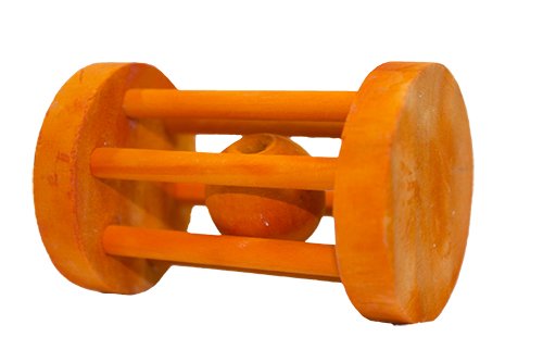 Barrel Roller Toy - Fun Interactive Rolling Wooden Cage Toy Accessory & Safe Chew - Hedgehogs, Guinea Pigs, Rabbits, Prairie Dogs, Chinchillas, Degus, & Other Small Pets