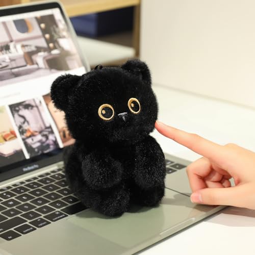 Ditucu Palm-Sized Black Cat Stuffed Animals Cute Soft Plush Doll Small Plushies Toys Gifts for Kids 6 inch - style: Cat