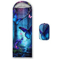AILONEN Midnight Meow Sleeping Bag, Charcoal Cat Eyes Crescent Graphic, Portable Camp Sack Sleepover Style - color: S116