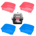 4 PCS Cage Cups Rabbit Feeder Waterer, Chicken Birds Feeders Hanging, Food and Water Container for Pet, Bath Water Bowl Universal for Birds Hamsters Rats Rabbit Guinea Pig Small Pets (Blue, Pink)