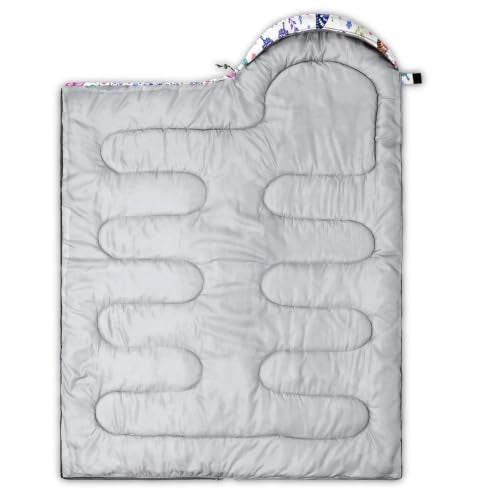 QOOMO Camping Sleeping Bags,3 Season Warm & Cool Weather,Lightweight,Waterproof Sleeping Bags for Adults & Kids,Traveling,and Outdoors,Camping Gear Equipment - color: Floral Butterfly 21
