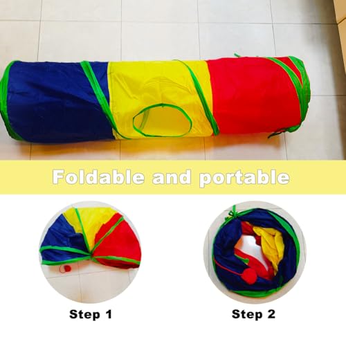 Cat Tunnel Tube Toys，Tunnels for Indoor Cats, 2 Way Foldable | Interactive Pet Crinkle Pop Up Tunnel with Balls Peek Hole Hideaway for Rabbits, Kittens, Ferrets, Puppy Playing & Exploring - color: 2 Way Mushroom