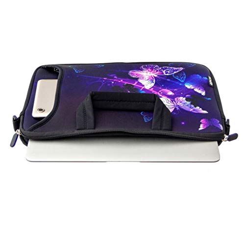 10 inch Messenger Bag Carrying Case with Handle Accessory Pocket Fits 7 to 10-Inch Laptops/Notebook/Kids Tablet (7-10.2 inch, Butterflies) - color: Butterflies, size: 7-10.2 inch