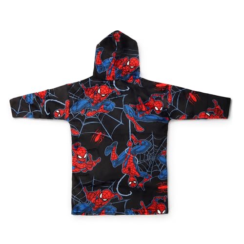 Jay Franco Wearable Throw Blanket – Kids Oversized Plush Hooded Blanket with Pocket, Ultra Soft Cozy Fleece Throw for Lounging, Travel, Black - Spiderman, 24x32 - Kid - color: Black - Spiderman, size: Kid