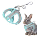 Rabbit Harness and Leash Set Escape Proof, Adjustable Soft Padded Vest, Breathable Mesh Bunny Harness with Reflective Strap, Safe for Small Animals(Green,S)