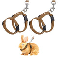Rabbit Harness and Leash, Escape Proof Bunny Cat Leash Small Animal Harness Soft Adjustable Buckle(2Pcs, Brown) for Bunny Kitten Cats Puppies Walking Hiking Training - color: Brown