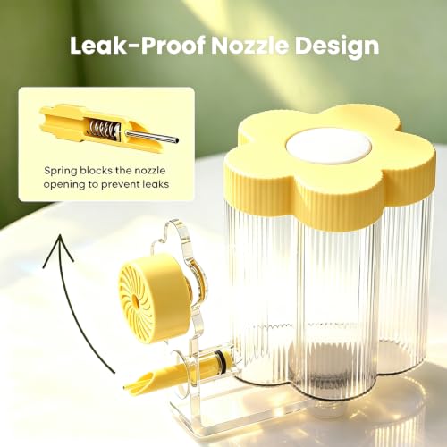8.4 Oz No Mess Bird Water Feeder, Auto Parrot Cage Water Dispenser (Yellow) | Magnetic Mount, Drip-Free, Easy Top Refill, Mount Inside or Outside Cage, for Parakeets Cockatiels Budgies Lovebirds Canary - color: Yellow