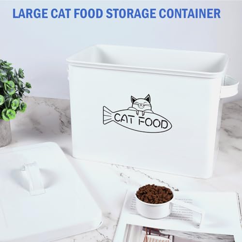 Vumdua Large Dog and Cat Food Storage Container, Farmhouse Pet Food Storage Containers with Lid and Dry Food Scoop, Durable Airtight Cat Container 12-13 lbs Capacity, Great Gift for Pet Owners - size: Large