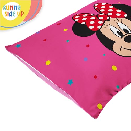 Disney Minnie Mouse Kids Pillowcases 2 Pack, Standard Size 20x30, Reversible Super Soft Microfiber Pillow Covers, Machine Washable Pink Kids Bedding - Sunny Side Up (Official Disney Product) - color: Pink - Minnie Mouse