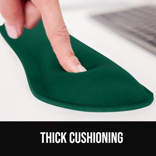 GORILLA GRIP Silky Gel Memory Foam Wrist Rest for Computer Keyboard, Mouse, Ergonomic Design for Typing Pain Relief, Desk Pads Support Hand, Arm, Mousepad Rests, Stain Resistant, 2 Piece, Hunter Green - color: Hunter Green, size: Set of 2 (Keyboard Rest +