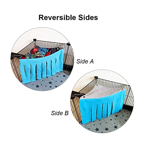 RIOUSSI Guinea Pig Hideout Hideaway Corner Fleece Toys Cage Accessories | Reversible Sides | Soft Fleece Fabric | Come with Hooks | Guinea Pig Hammock for Small Animals | Black Leaves, Triangle - color: Black Leaves