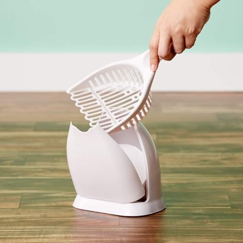 Petmate Scoop N' Hide Cat Litter Scoop with Discreet Litter Scoops Holder; White - color: Pearl White