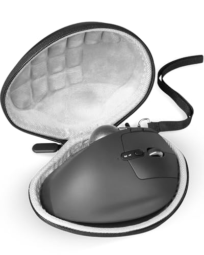 Mouse Travel Case Compatible with Logitech MX Ergo S Advanced Wireless Trackball Mouse Laptop Computer Mouse Hard Carrying Bag – with Clip and Lanyard