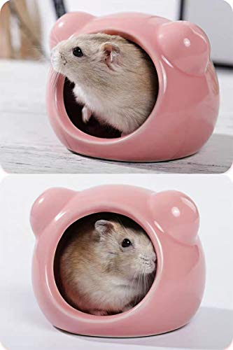 Mini Hamsters House Pet Hideout Hut Cave,Small Animal Ceramic Critter Bath Toy, Ideal for Dwarf Hamsters and Gerbils