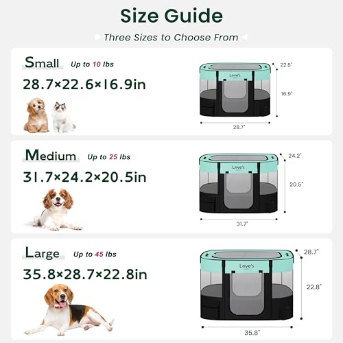 Love's Cabin Medium Dog Tent Crate, Portable Foldable Pop Up Dog Kennel Playpen with Carrying Case (Green) - color: Green, style: Medium