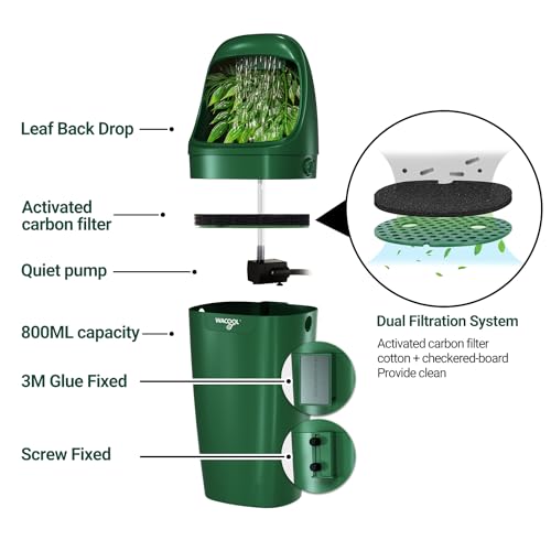 Wacool Reptile Water Dripper Chameleon Drinking Fountain Water Dispenser, Automatic Water Feeder for Bearded Dragon Gecko Lizard Frog Snake/Reptile Accessories