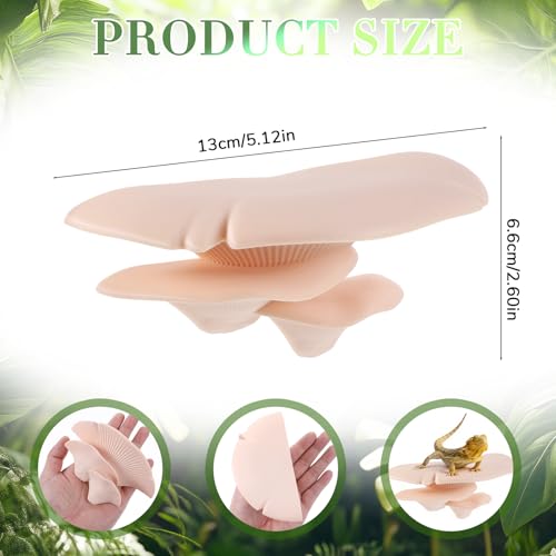 Mushroom Decor Climbing Hold Reptile Tank Pet-Safe Bearded Dragon | Tank Accessories, Climbing Rest Platform Habitat, Concealed Jumping Spider Habitat, Gecko Lizards Leopard, Turtle Hermit Crab