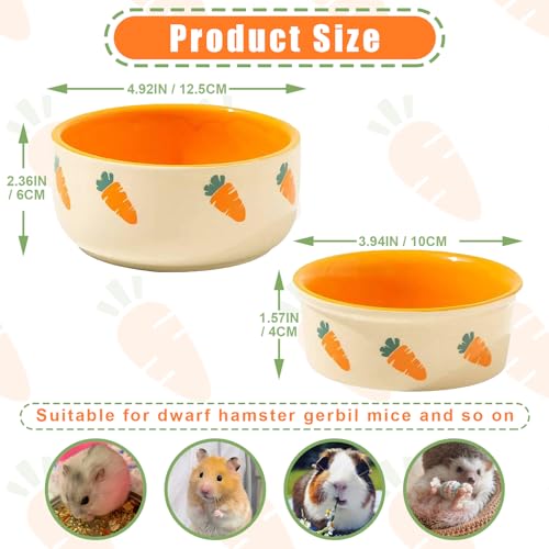 kathson 2 Pcs Hamtser Food Bowl, Guinea Pig Food Bowls, Ceramic Pet Bowl Small Animals Anti-Turning Water Bowls for Bunny Chinchilla Rat Hedgehog - size: XL