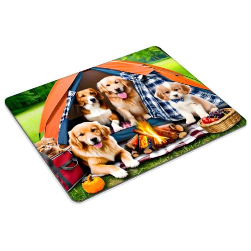Dog Camping Mouse pad Customized Mousepad Non-Slip Rubber Base Mouse Pads for Computers Laptop Office Desk Accessories Mouse pad - color: Dog camping