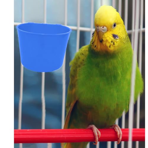 Pack of 40 Cage Cups Birds Feeders Seed Bowl Chicken Feeding Watering Dish Rabbit Water Food Hanging Wire Cages Box 8 oz Coop Cups for Pet Parrot Parakeet Game Fowl Poultry Pigeon - color: Blue 40 packs 8oz