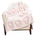Jay Franco Sanrio Hello Kitty Cute Fluffy Throw Blanket - Reversible 50x60 | Cozy Feather Knit, Super Soft Checkered Pink Kawaii, Lightweight, Machine Washable for Couch, Sofa, Bed (Officially Licensed) - color: White - Hello Kitty