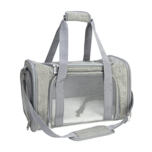 Soft Sided Carrier for Small Medium Cats Dogs,TSA Airline Approved Collapsible Travel Pet Carrier Medium Grey - color: Grey, size: Medium