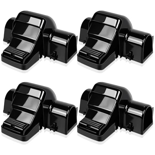 4 Pack Powerful Rat Traps with Dual Tunnels Design, Quick Humane Kill | Mouse Snap Trap Safe for Pet & Kids, Reusable Chipmunk Rats Traps for Outdoor Indoor Garden Basement Yard, Easy to Set